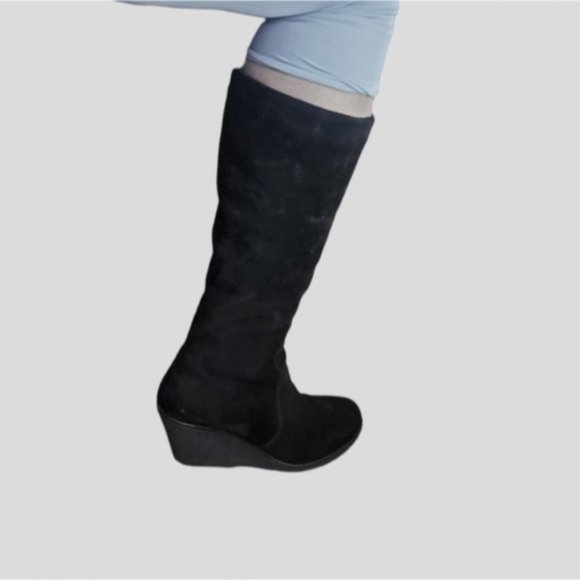 La Canadienne Rare Edition  Waterproof Suede Wedge Boots w Fur Interior- Size 10 - Picture 15 of 15